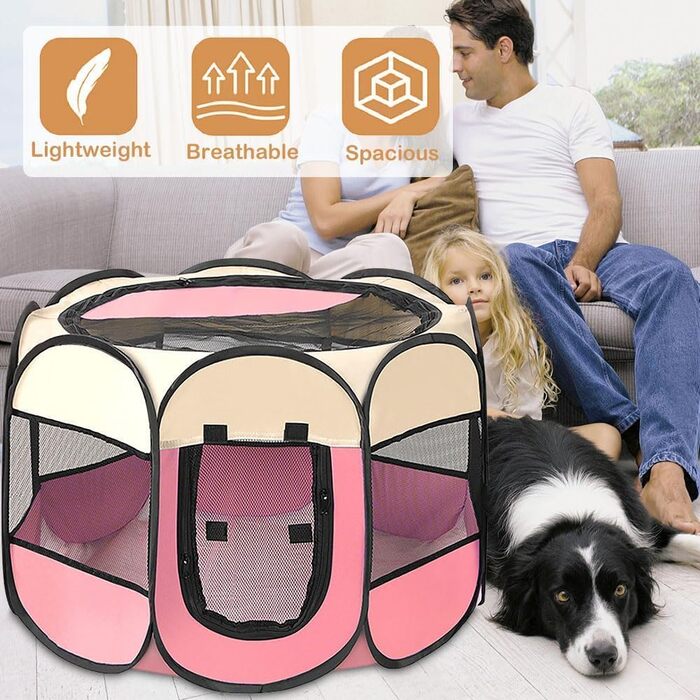 Портативний вольєр для цуценят, вольєр для собак, клітка для котів, вольєр для кроликів (сірий, S, 8). Сірий, 8, S