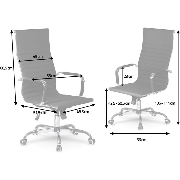 Офісне крісло Tokio з ергономічною спинкою, поворотне, на колесах, з регульованою підголівником, ігрове, для керівника, штучна шкіра, сірий