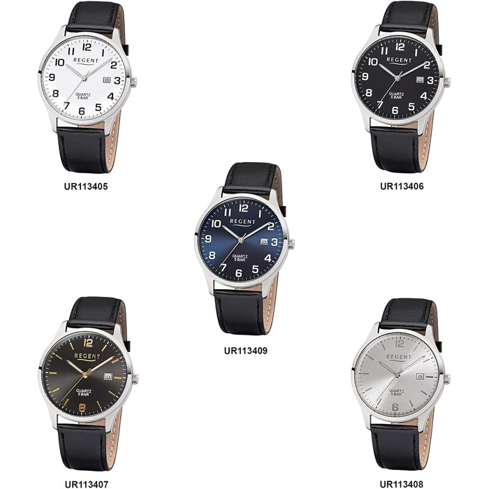 Годинник Regent Shioj для чоловіків з аналоговим циферблатом та шкіряним ремінцем, 11110807