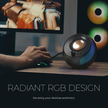 Комп'ютерні колонки Creative Pebble X Plus 2.1 з сабвуфером та RGB-підсвіткою USB-C