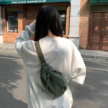 Жіноча поясна сумка з корду, через плече, регульований ремінь, модна, для відпочинку, спорту, зеленого кольору. Чоловіча поясна сумка кросбоді