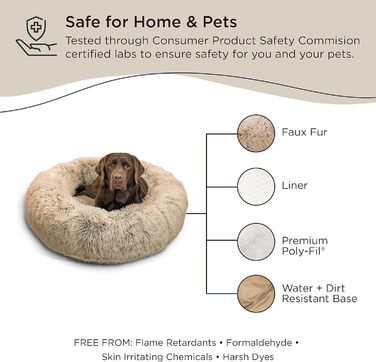 Круглий лежак для котів та собак Best Friends by Sheri - заспокійливий, 58x58 см, S (Taupe)