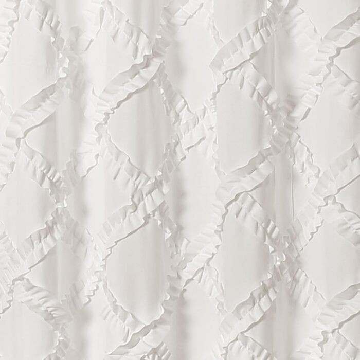 Штора для душу Lush Decor, стиль шабі-шик, дизайн у сільському стилі, 182,9 x 182,9 см, слонова кістка/світло-жовтий (білий)