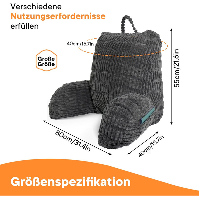 Підлогове крісло-мішок з підтримкою спини для читання, відпочинку та перегляду телевізора, підходить для дорослих