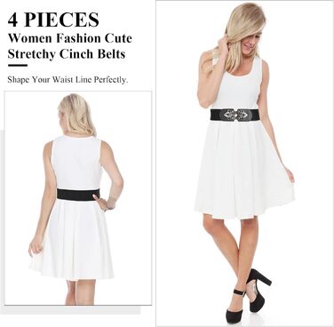 Жіночий еластичний пояс LEACOOLKEY 80 см: широка смугаста модель для суконь, чорний, коричневий, сірий, бежевий