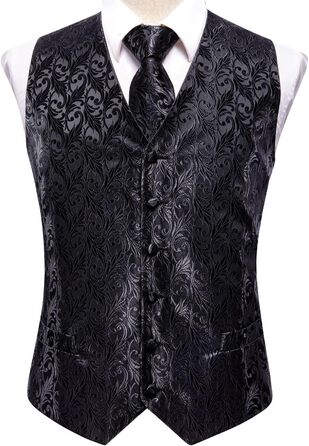 Мужской галстук Hi-Tie с булавкой для лацкана/зажимом для краватки, набор для свадьбы, формального костюма, смокинга (S, Чёрный)