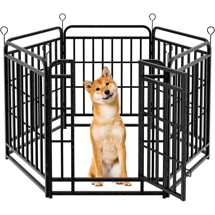Вольєр для цуценят 544 см, 80 см висота, 8-секційний складний вольєр для тварин з дверцятами, вольєр для собак, котів, кроликів, для саду, збірка без інструментів