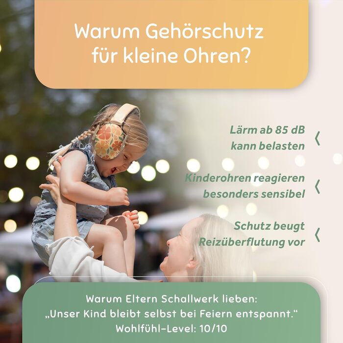 Schallwerk® Kapselgehörschutz Kiddies (Flower) - Навушники для захисту слуху дітей (Квіти) | Захист від шуму, комфорт, преміум-якість