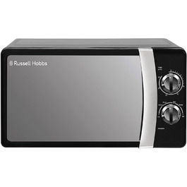 Мікрохвильова піч Russell Hobbs RHMM701B 17L, 700W, чорна, ручне керування, 5 рівнів потужності, таймер, функція розморожування, легке очищення