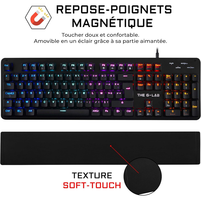 G-LAB Keyz Carbon-E RGB Механічна ігрова клавіатура (синій перемикач) чорна