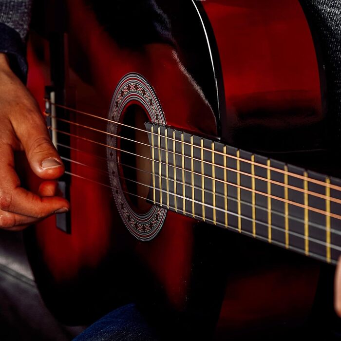 Класична гітара 3rd Avenue 4/4 з нейлоновими струнами, повний розмір, початковий набір – блакитний (Redburst)