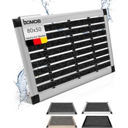 Aluminum Outdoor Doormat - 50x80 cm Non-Slip Shoe Mat - Rust-Proof Entry Mat for Home