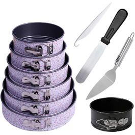 Набір форм для випічки з антипригарним покриттям, 7 розмірів, з нержавіючої сталі, для чізкейків, знімний дно, з кліпсами