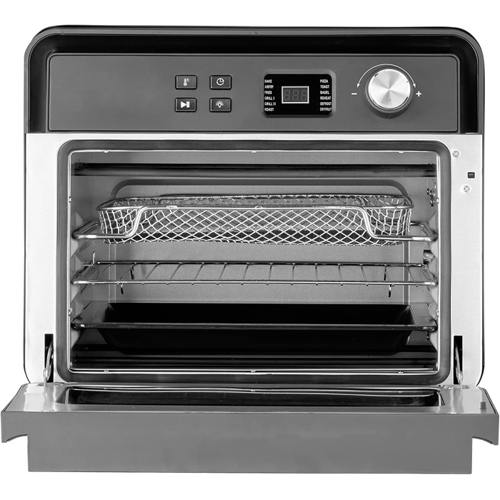 Фритюрниця CASO AirFry Chef 1700 чорна, без попереднього розігріву, 3 рівні, 1700 Вт, температура 40-230°C, таймер, конвекційна