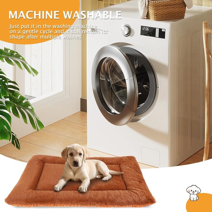 Dog Bed Soft and Warm Mat Dog Cushion Washable Cozy Reversible Pet Sofa Cushion PS085 (61x41 CM, Orange)