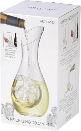 Artland Sommelier White Wine Cooler Carafe – 1050 ml Glass Jug with Elegant Ice Compartment, perfect for Chardonnay and Sauvignon Blanc