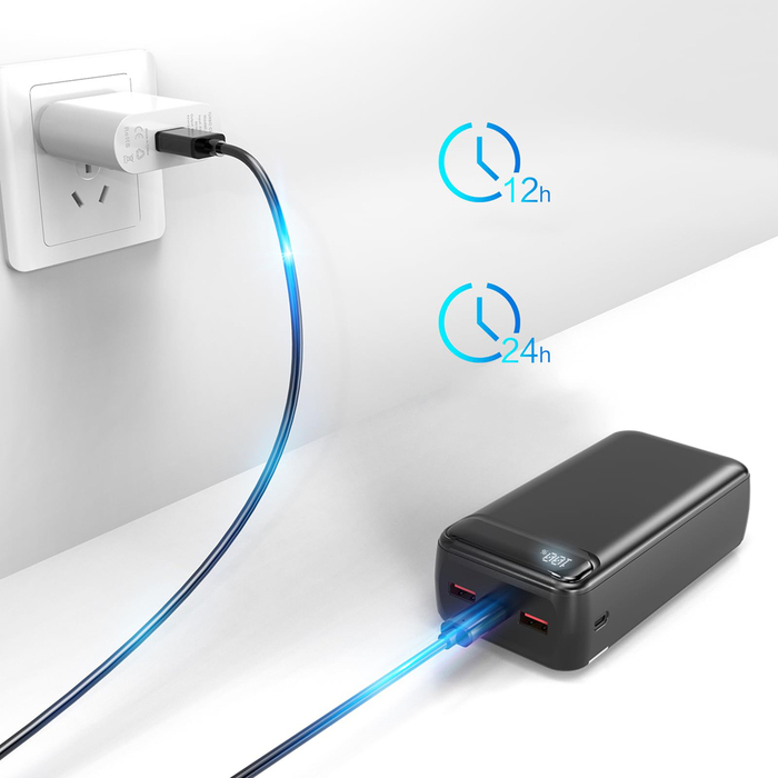 Потужний павербанк 50000mAh з дисплеєм, 2xUSB-C, 22.5W