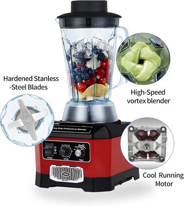 BioloMix Stand Mixer 2200 W SmoothieMixer, Self-Cleaning Function, Built-in Timer, High-Performance Mixer with 2 L BPA-Free Container A8800