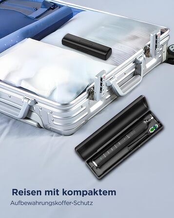 Електрична звукова зубна щітка для дорослих та дітей, 5 режимів чищення, 3 рівні інтенсивності, таймер, 8 насадок, чохол для подорожей, акумуляторна, чорний Obsidianschwarz