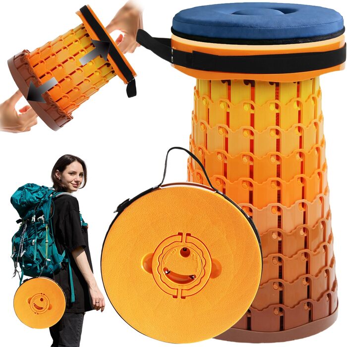 Складаний стілець XXL з подушкою, портативний для дорослих, міцний (1000 фунтів), для кемпінгу, подорожей та відпочинку на природі