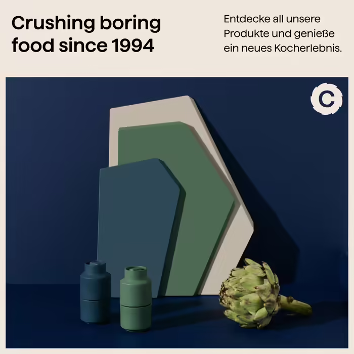 Млин для спецій Crushgrind Billund з керамічним механізмом, зелений, регульований помел, для солі, перцю та трав, екологічний матеріал (Sage)