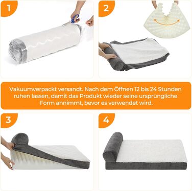 Ортопедичне ліжко для собак Growaystory - зручне собаче ліжко-софа з ефектом пам'яті, 75x50x20 см