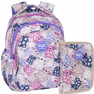 Великий багатокамерний шкільний рюкзак CoolPack (A4), білий багатоколірний