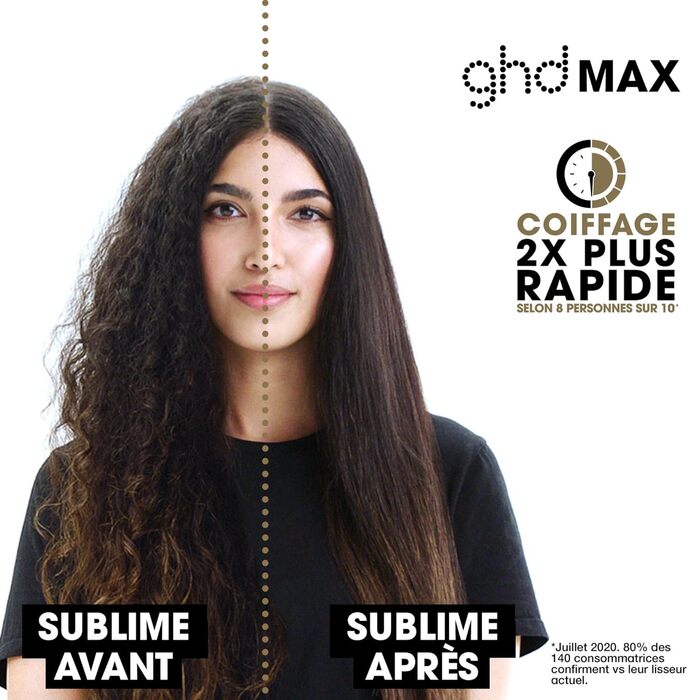 Випрямляч для волосся ghd max - професійний, чорний, для довгого, густого та кучерявого волосся