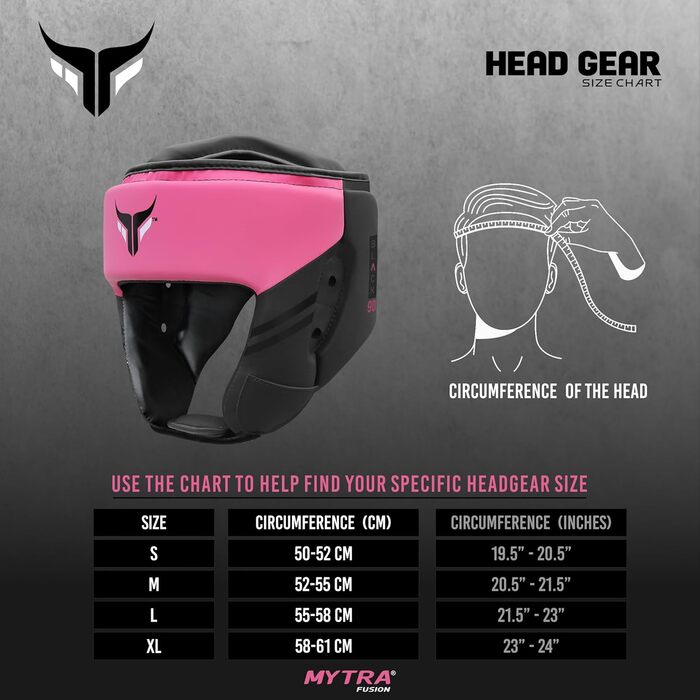 Mytra Fusion Headgear Boxing Headguard with Adjustable Strap - MMA, Muay Thai, Sparring, Karate - Black/Pink