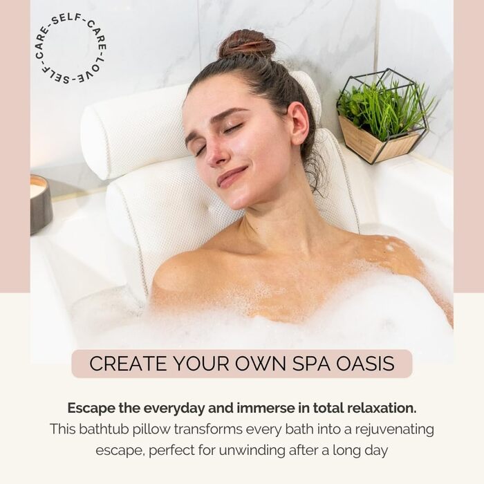 Подушка для ванни Monsuri – ортопедична подушка під шию для ванної, релакс і SPA, зручний аксесуар для ванної, ідея подарунка для жінок та мами