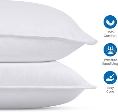 Utopia Bedding Pillow Set (2 Pack), 40 x 70 cm Sleeping Pillow, Breathable and Soft Pillow (White) 40x70 cm (2 Pack) White 2