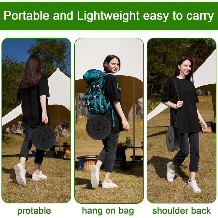 Складаний стілець Upgrade XXL з подушкою, чорний. Міцний, для дорослих, вантажопідйомність 1000 фунтів, для кемпінгу, подорожей та активного відпочинку