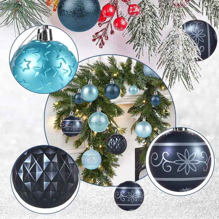 Набір прикрас для ялинки Homewit 105 шт. Золотий, пластикові кулі з гачками, для ялинки, багаторазовий