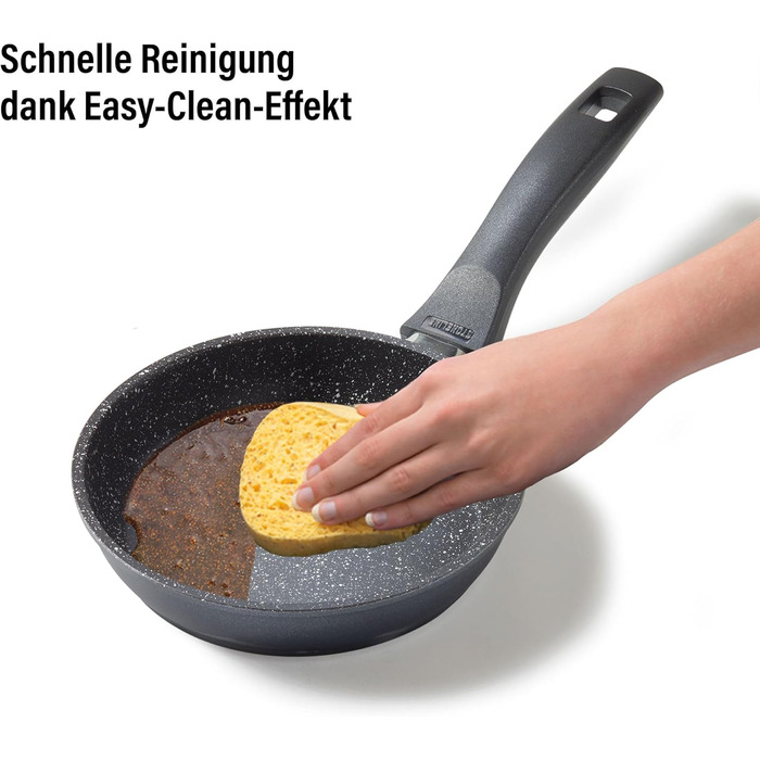 Сковорода STONELINE 16 см з антипригарним покриттям (камінь), для індукційних плит, сіра