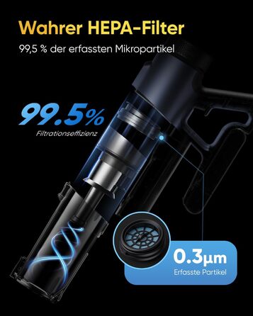 Бездротовий пилосос Vexilar V12 Akku: 50 хв роботи, 50 kPa, 450W, антизаплутування, легкий, безщітковий мотор, для твердих поверхонь, килимів, шерсті тварин, синій