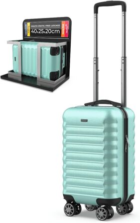 Чемодан ручної поклажі NUMADA Upfly Underseat 40x25x20 см (20 л), зелений. ABS, знімні колеса, для Ryanair, Vueling, Easyjet