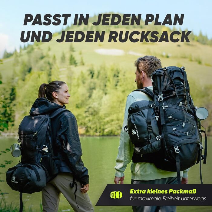 Спальний мішок SKINWALKER 3-4 сезони з знімним флісовим вкладишем, ультралегкий (-1600г), для кемпінгу та походів, м'який, зелений