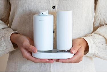 Brabantia Набір дозаторів для мила та засобів для миття посуду, 2 шт., сірий Infinite Grau, 2x200 мл, металевий з текстурованою поверхнею