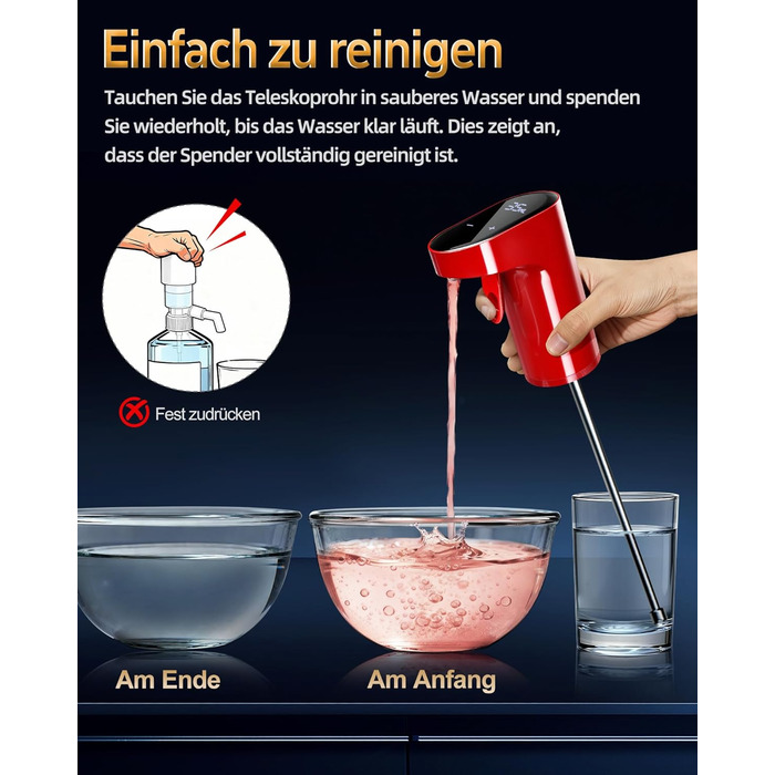 Електричний декантер для вина 5-в-1 з регулюванням дозування та цифровим виливом, автоматичний розливач вина, подарунок на День народження/День Святого Валентина (червоне)