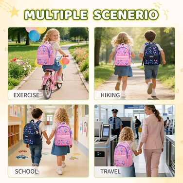 Дитячий рюкзак SUN EIGHT для хлопчиків та дівчаток: легкий, міцний, для садка, школи та подорожей (фіолетовий, рожевий)