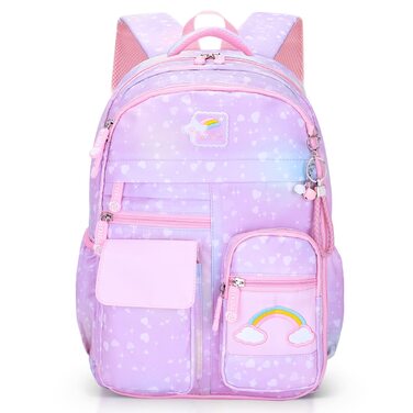 Рюкзак для дівчинки Schulrucksack фіолетовий, 43x35x17 см, велика місткість, з нагрудним ременем, для школи, 5-10 років
