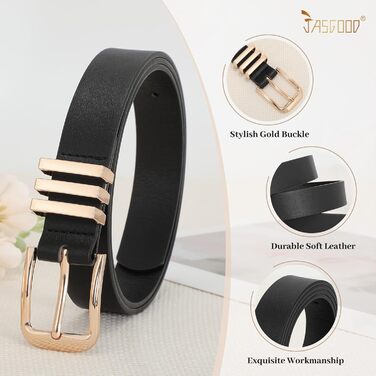 Жіночі шкіряні ремені JasGood (3 шт.) - чорний, коричневий, темно-коричневий (з золотою пряжкою). Підійдуть на талію 78-108 см