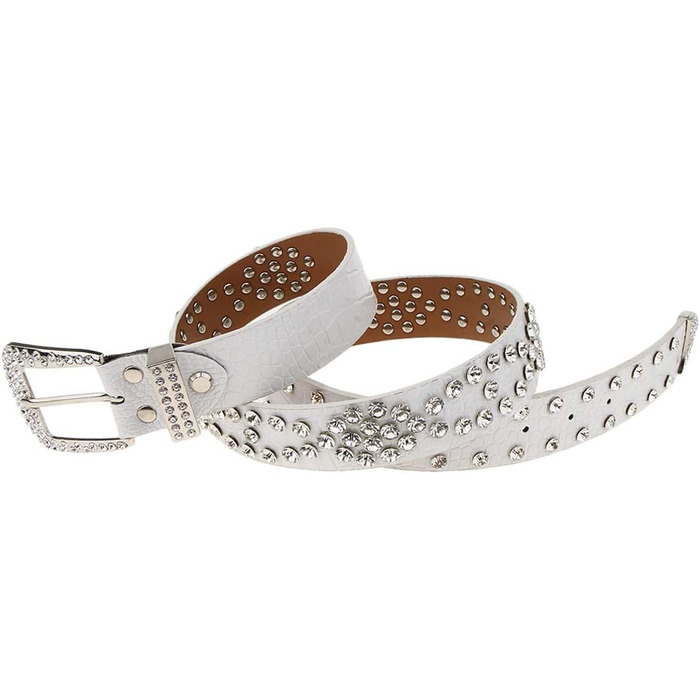 Жіночий пояс Fenteer з стразами, джинсовий, шкіряний, 3,5 см