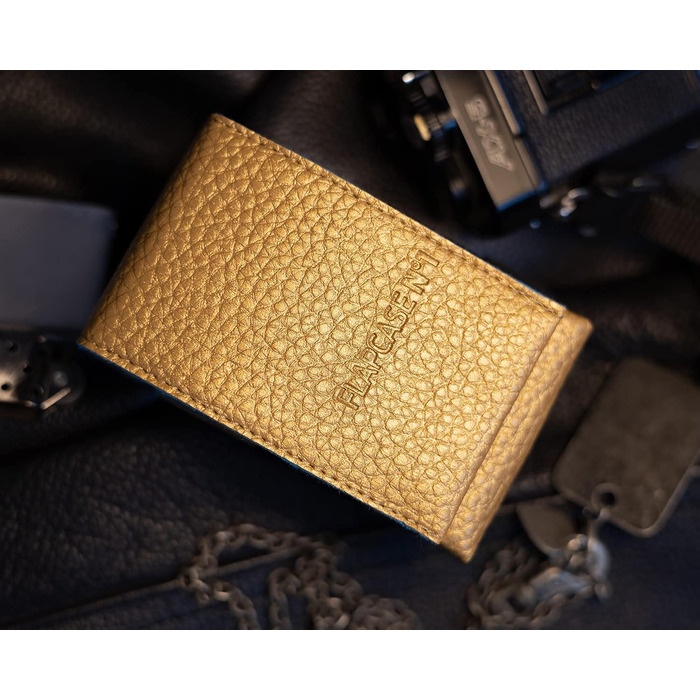 FLAPCASE No. 1 • Gold ONE • Designer cigarette case, Made in Austria, vegan leather cigarette box for 19, 20, 21 cigarette packs, regular King-Size