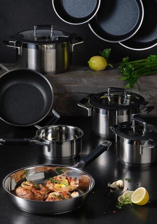 RÖSLE Silence Pro Nonstick Fry Pan - Stainless Steel 18/10, Heat Resistant to 260°C, 28cm