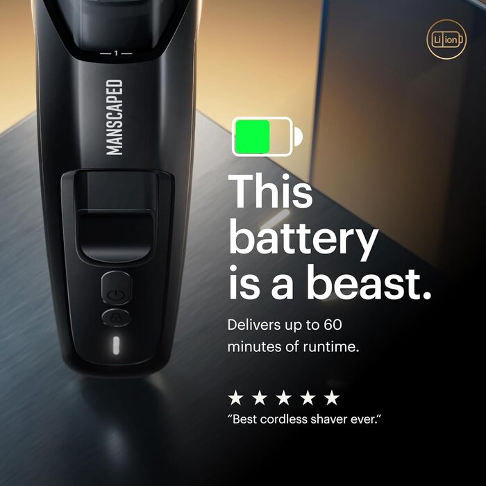 Триммер для бороди та вусів MANSCAPED® The Beard Hedger® Plus: професійний, бездротовий, водонепроникний, з насадками (1-20 мм), USB-C