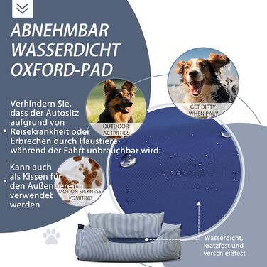 Автокрісло для собак великих та середніх порід, 110 x 45 x 55 см, практичне автобокc для собак