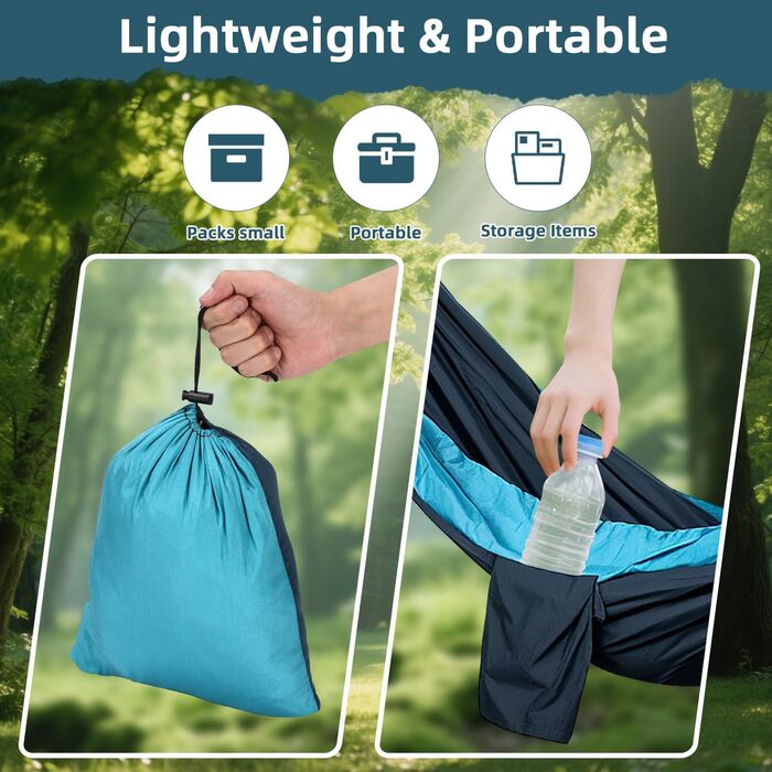 Гамак для відпочинку на природі: міцний, ультралегкий, для кемпінгу та подорожей (200x300 см)