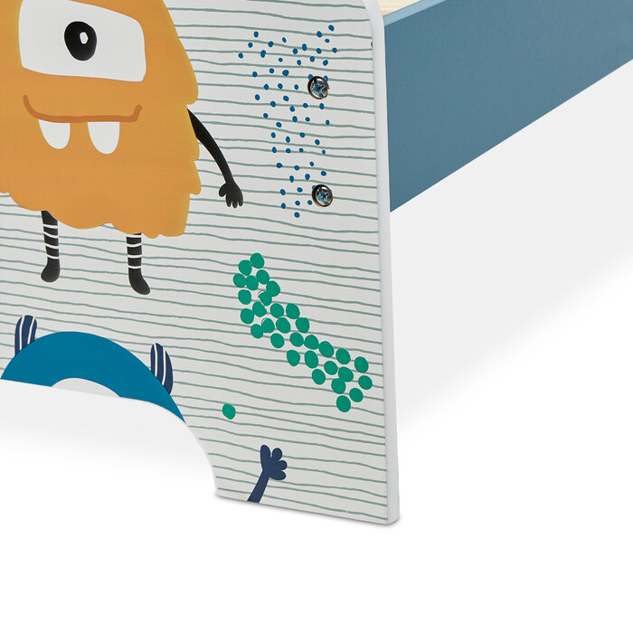 Relaxdays Kids' Bed - Little Monsters with Storage