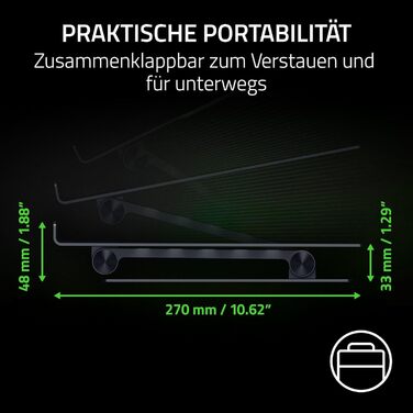 Підставка для ноутбука Razer Adjustable - Регульована, для екранів до 18 дюймів, алюміній, вентиляція, білий/чорний